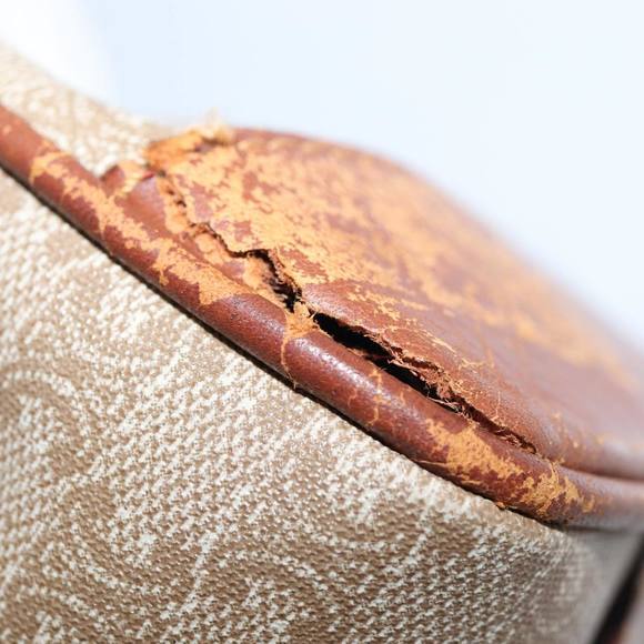 CELINE Macadam Canvas Hand Bag Beige Gold Auth 86426 - Picture 9 of 16